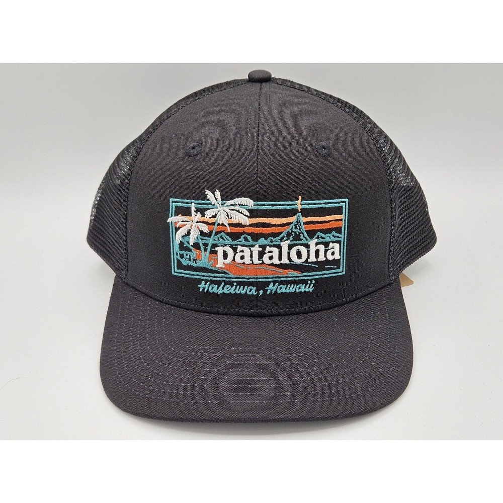 Patagonia Pataloha Hawaii Black Haleiwa Cap Trucker Hat Exclusive SnapBack - NWT